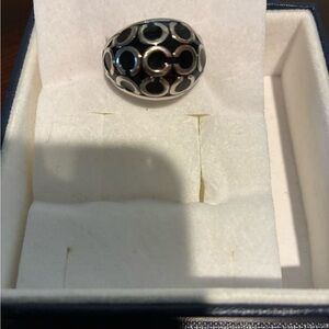 Coach Silver and Black Women's Ring